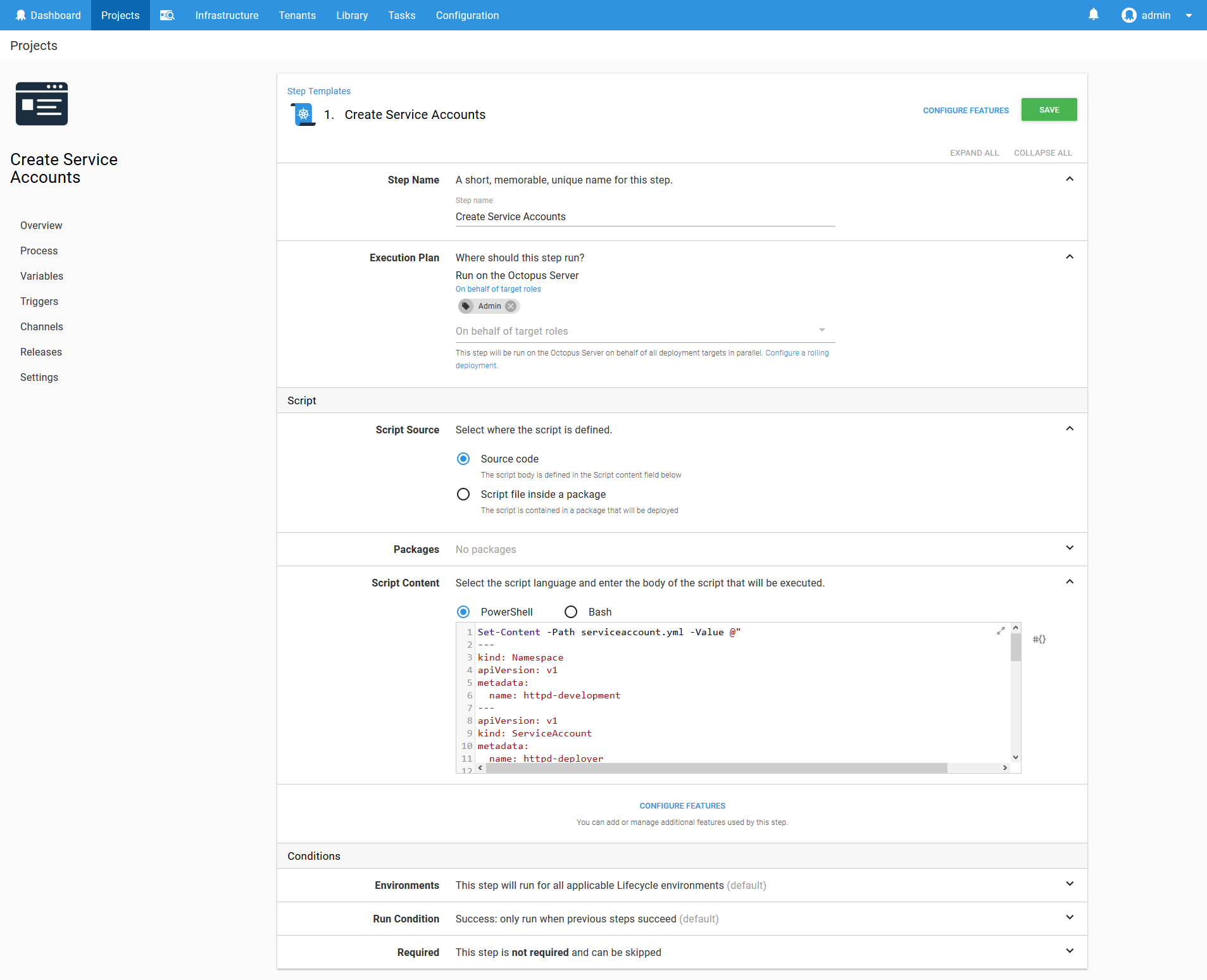 Kubernetes Service Account Script
