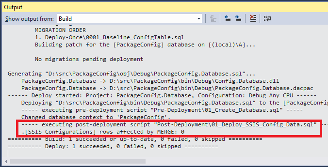 Deployment output sample