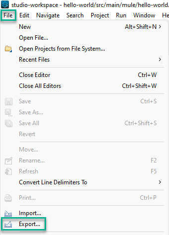Export Anypoint project