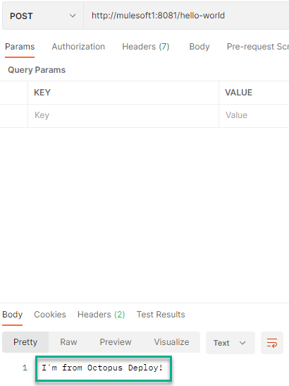 Use postman to see changed message
