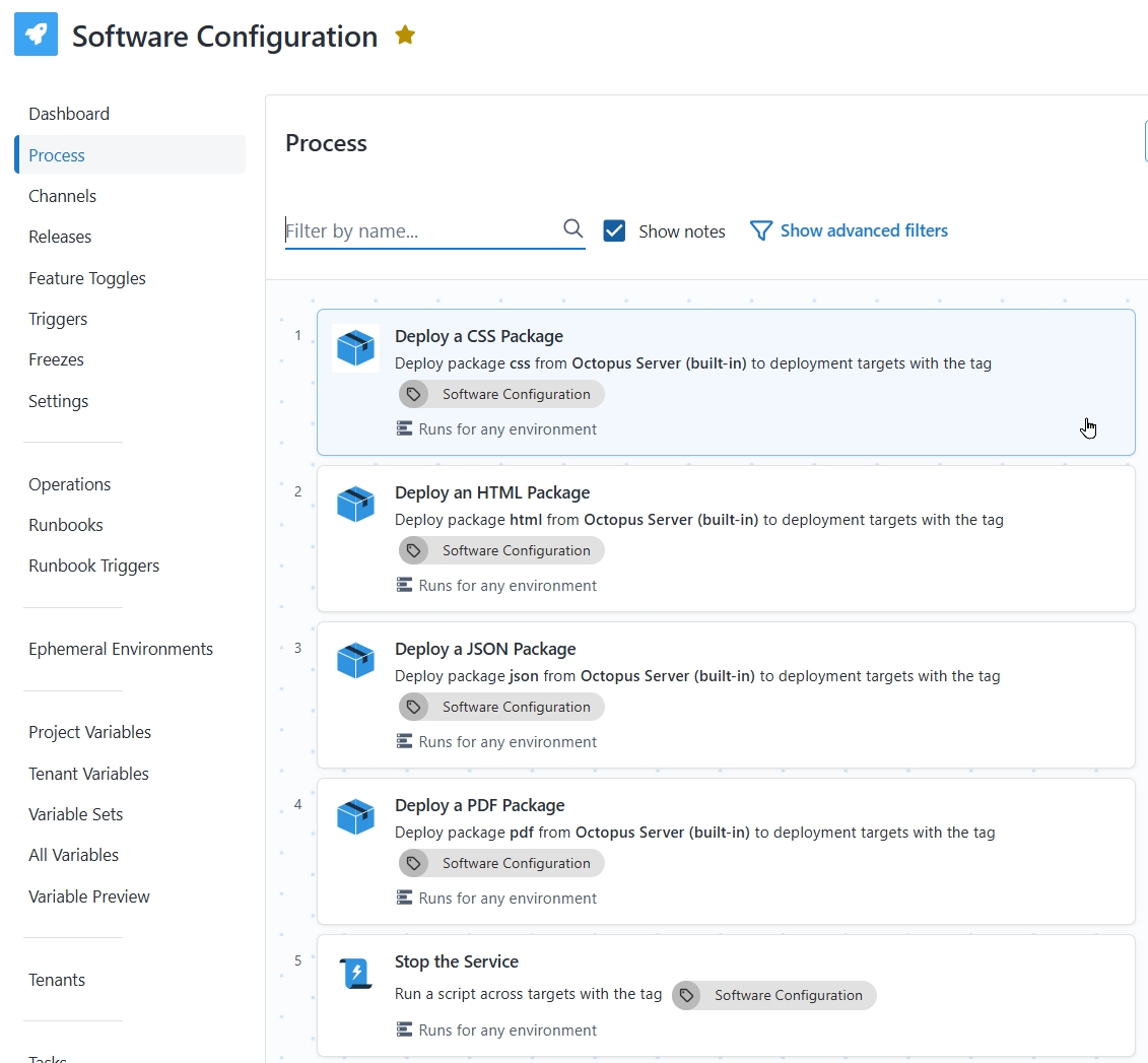 New software configuration