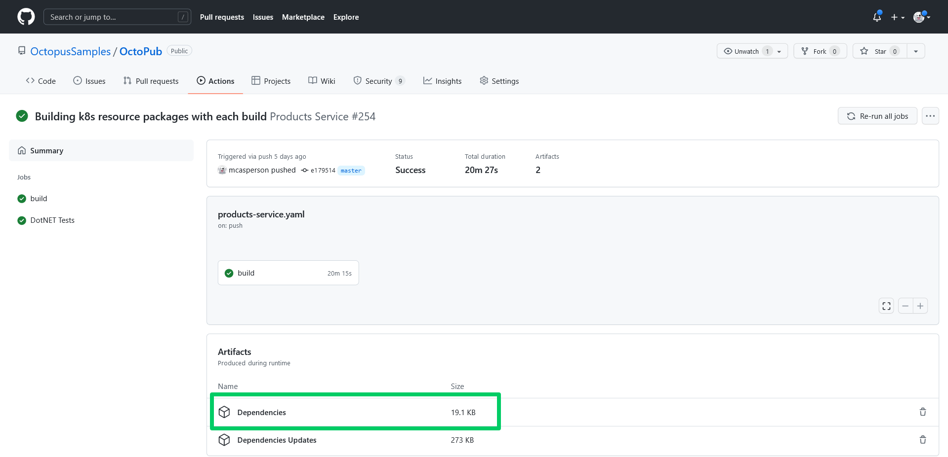 Dependencies Artifact