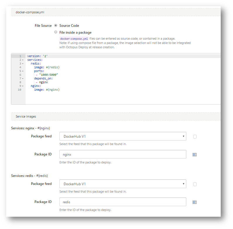 Docker Compose step in Octopus Deploy UI