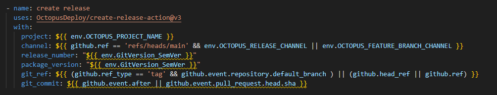 Creating the release in the GitHub Action