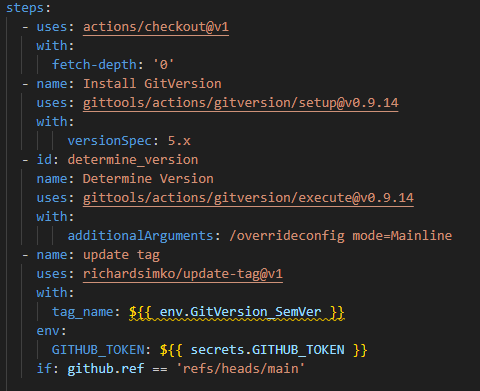 Showing the calculate version steps in action