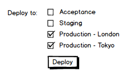 Selecting multiple environments to deploy to