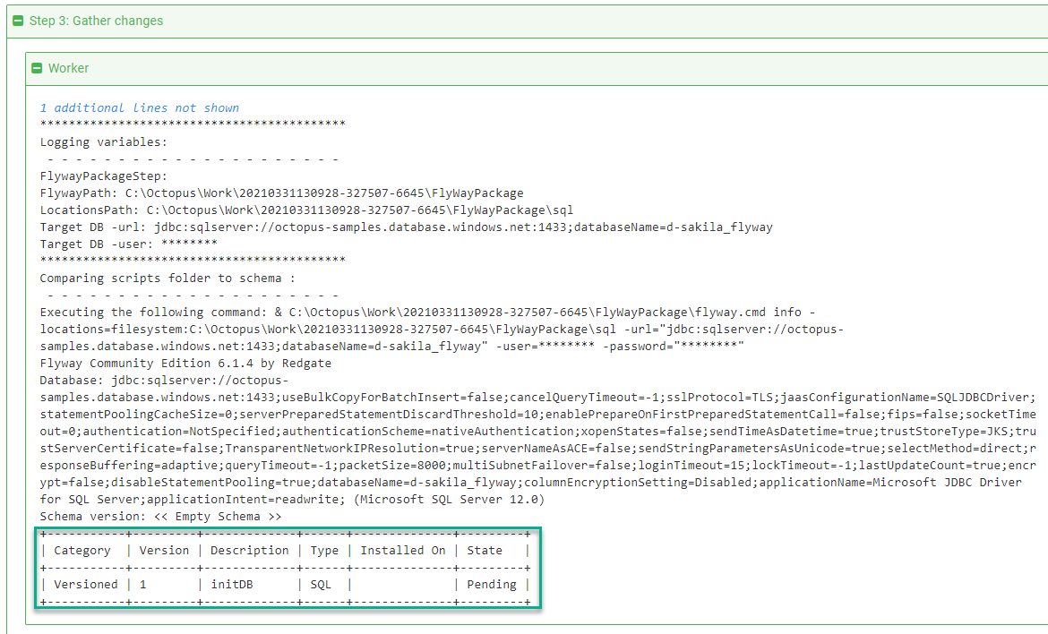 using info to list pending scripts