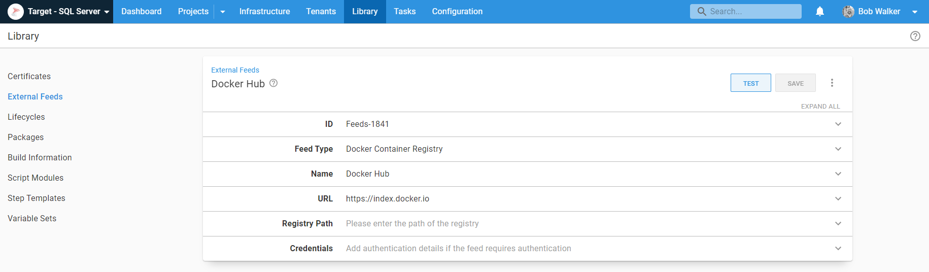 external docker feed