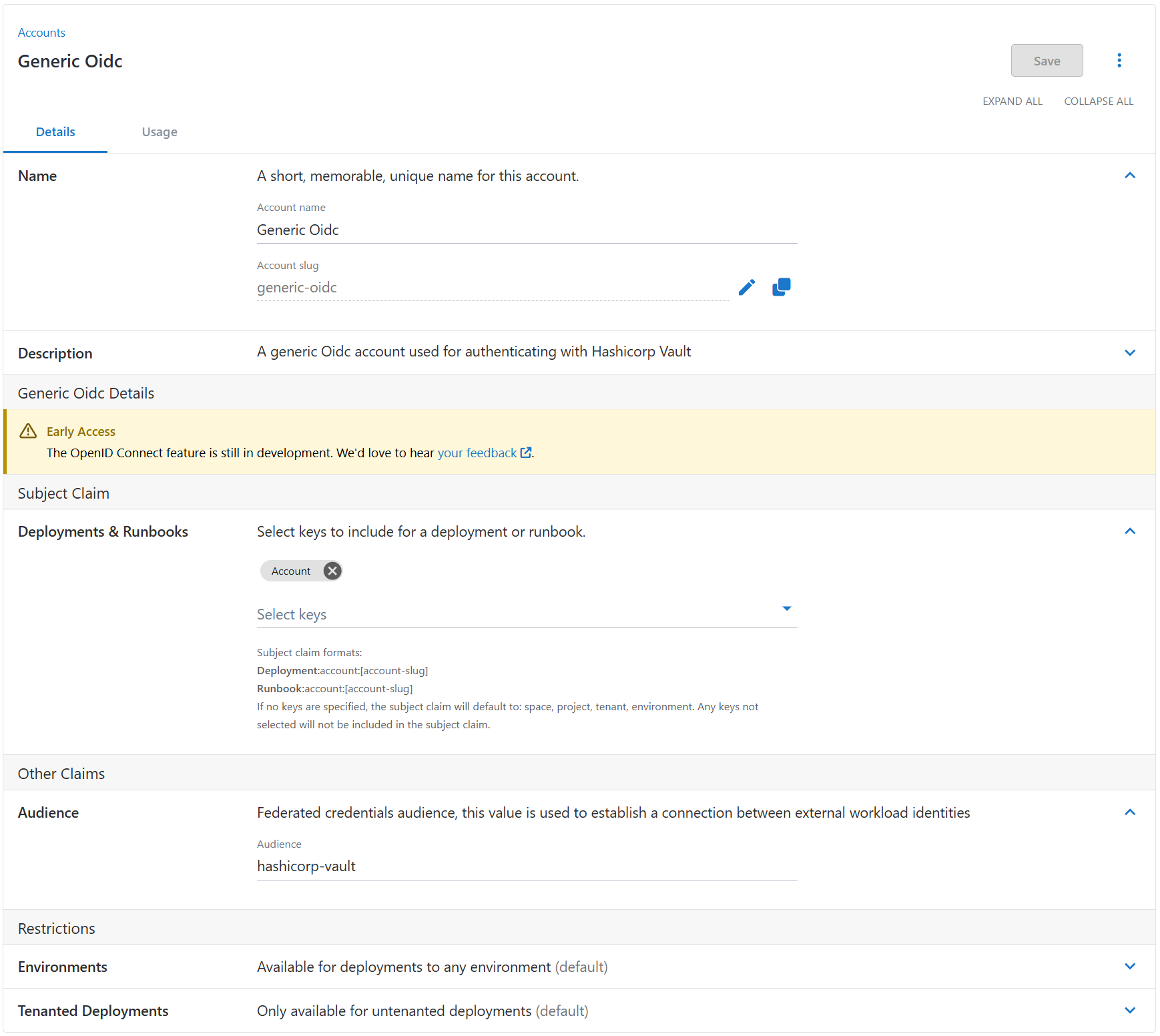 Generic OpenId Connect account creation
