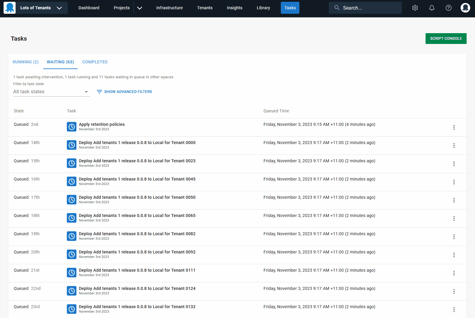 Moving an important task to the top of the task queue using the 'Move to Top' button