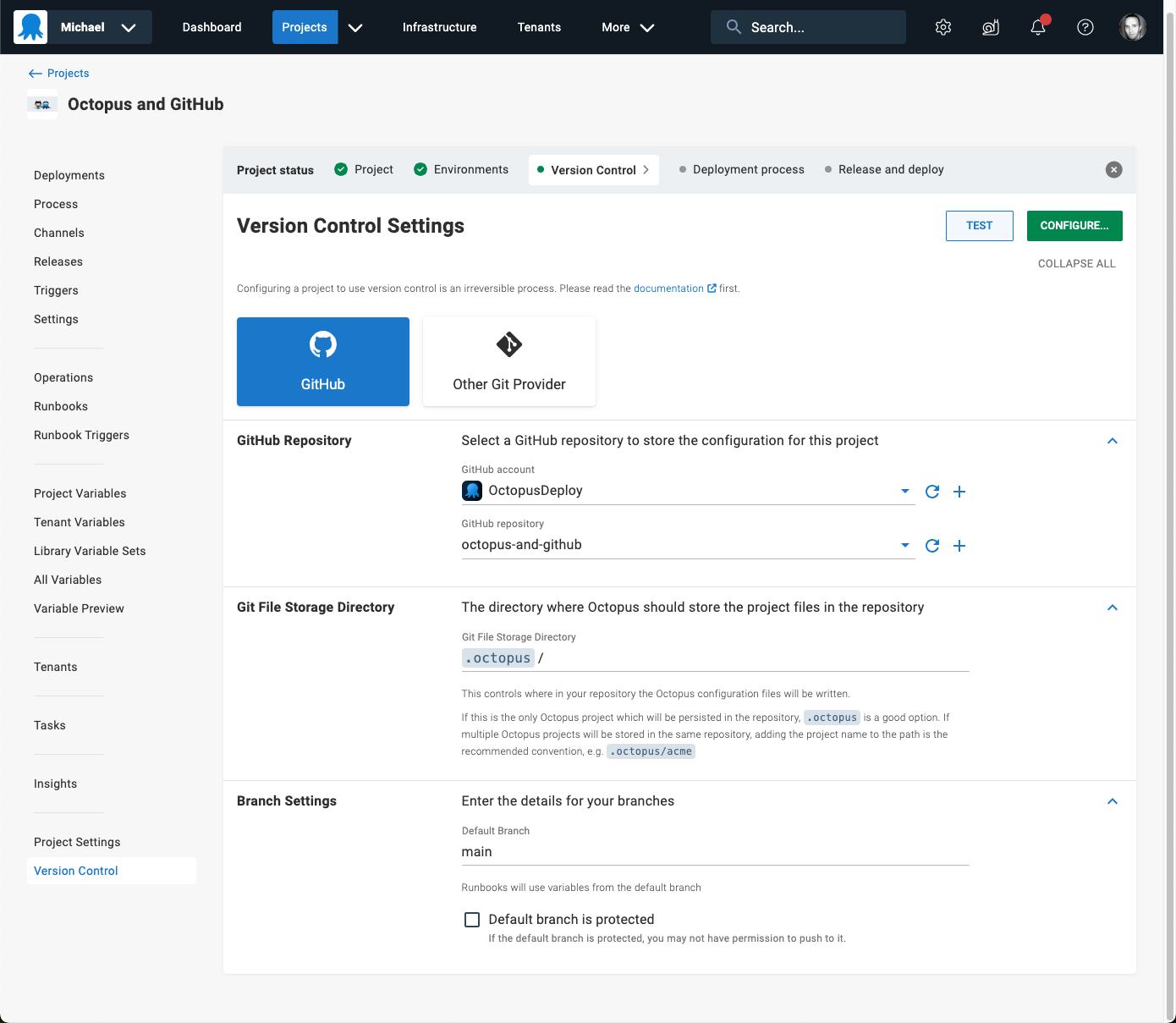 Configuring the app in your Octopus Project