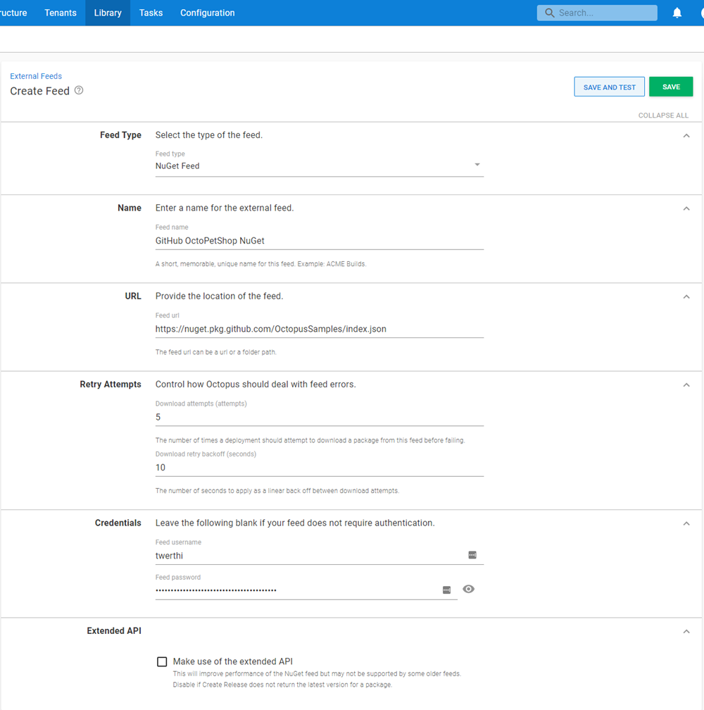 External Feeds in Octopus Deploy