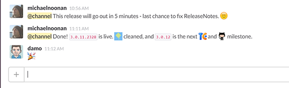 Screenshot of a Slack conversation