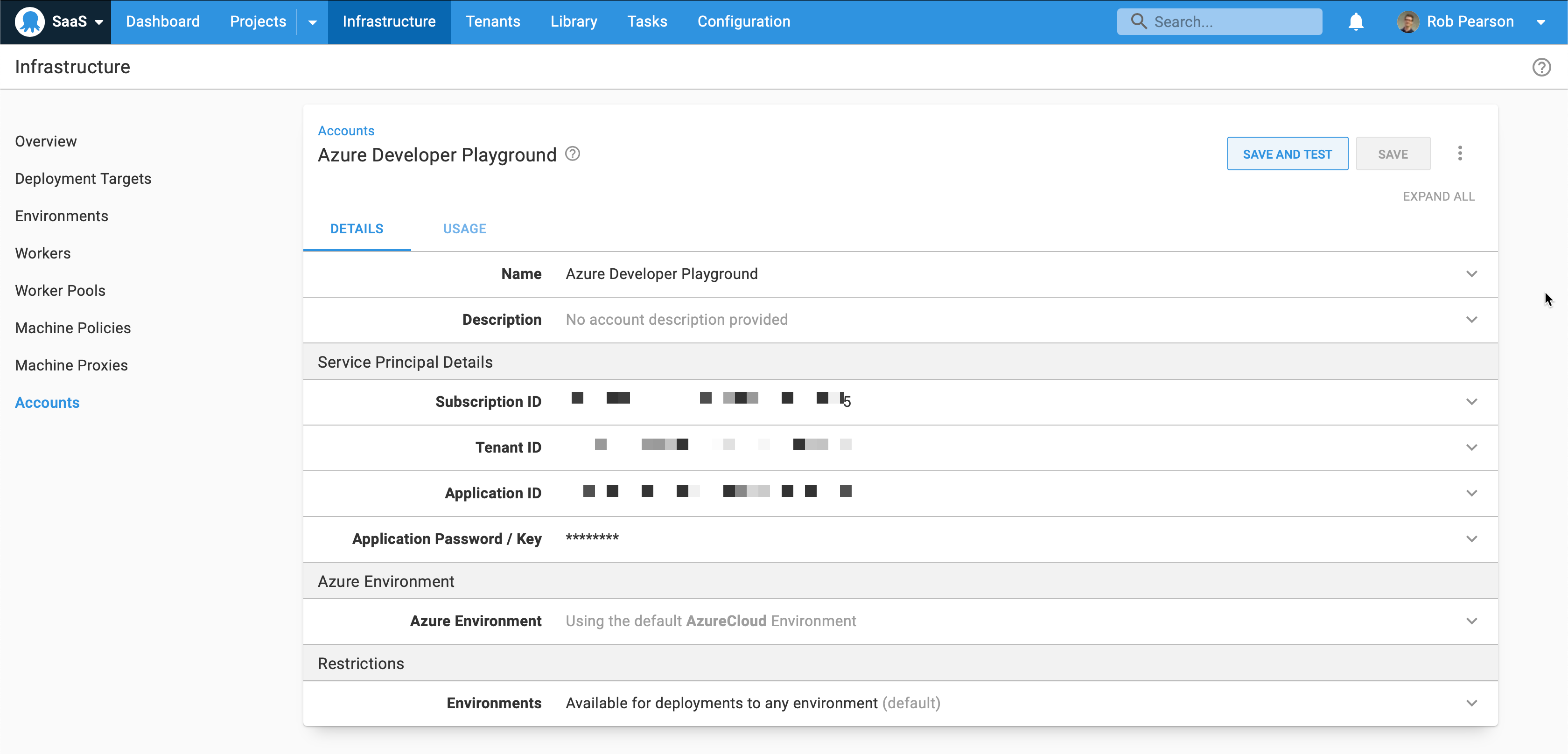 Octopus Azure account