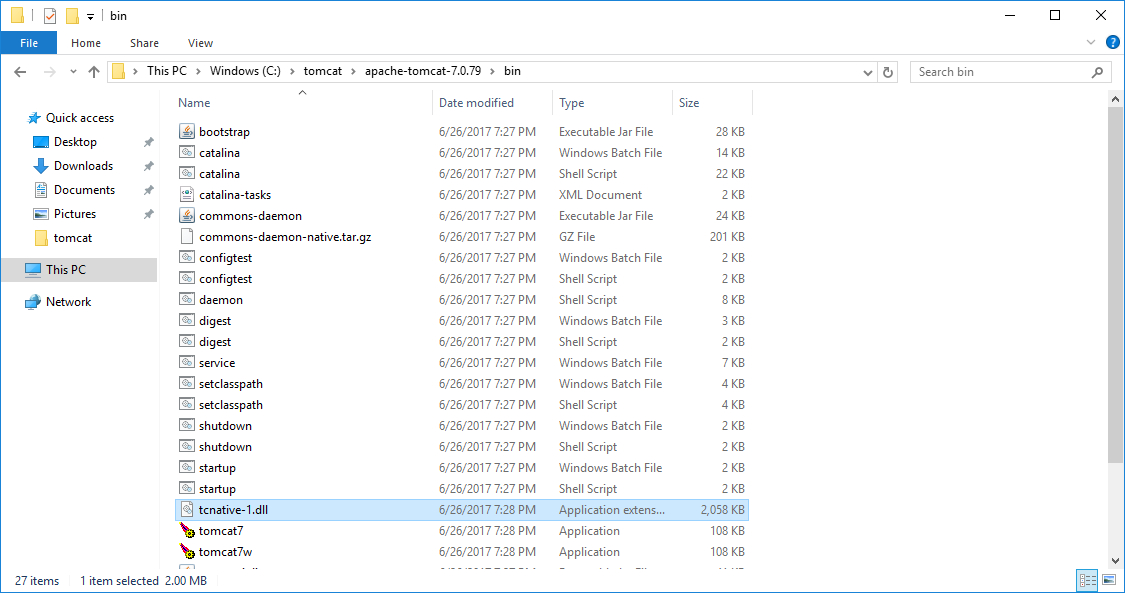 Tomcat Windows Files