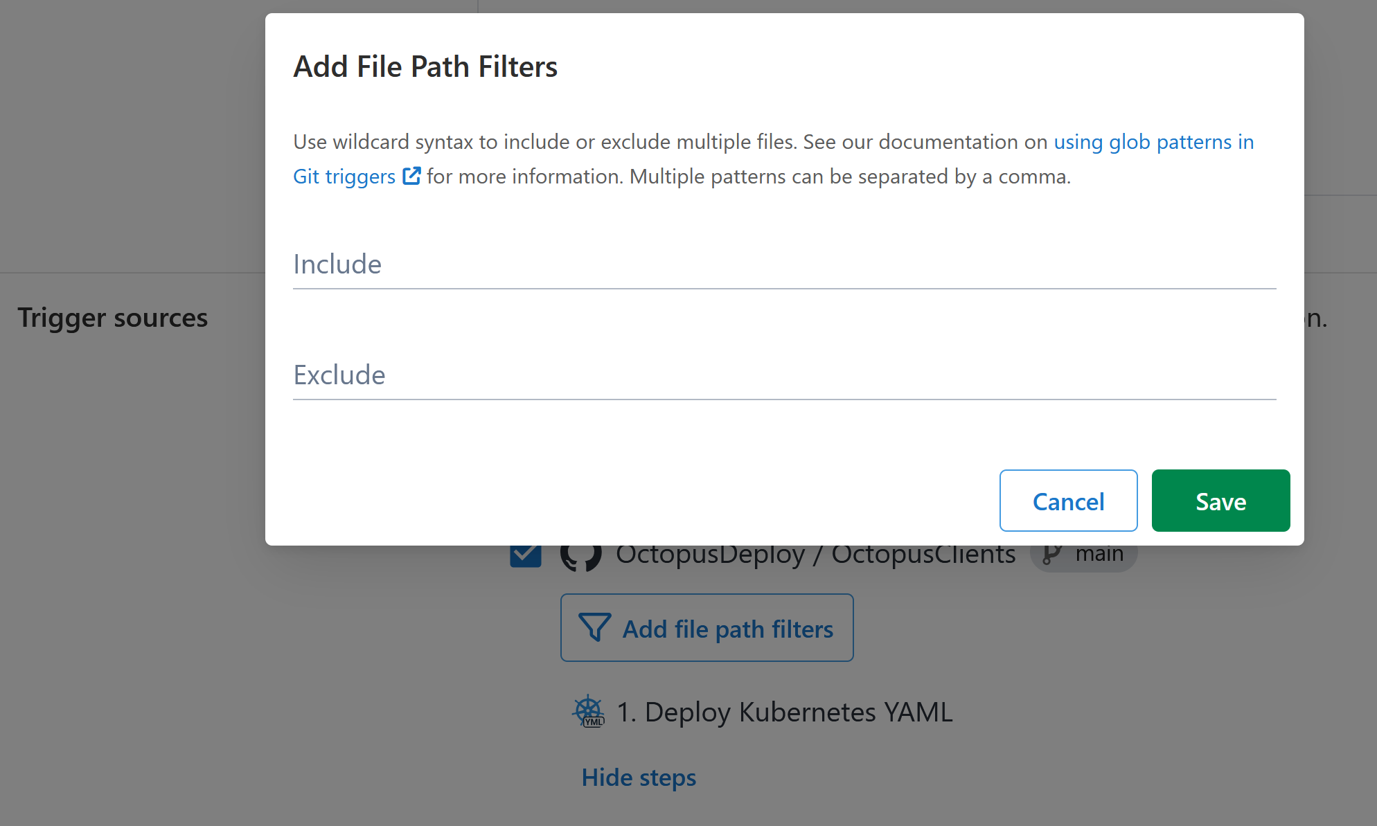 How to include and exclude file paths