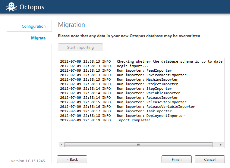 Migrate step 2