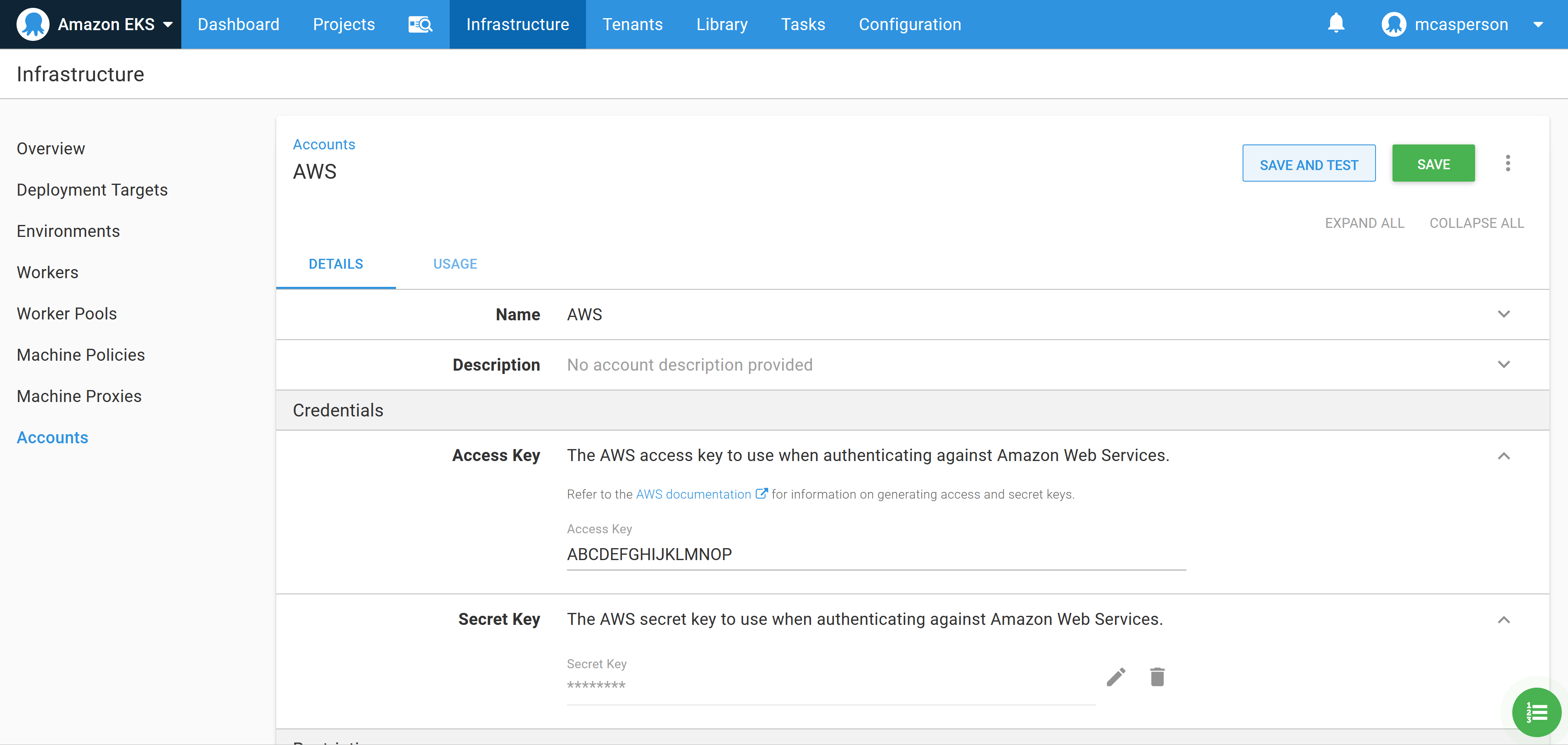 An example AWS account