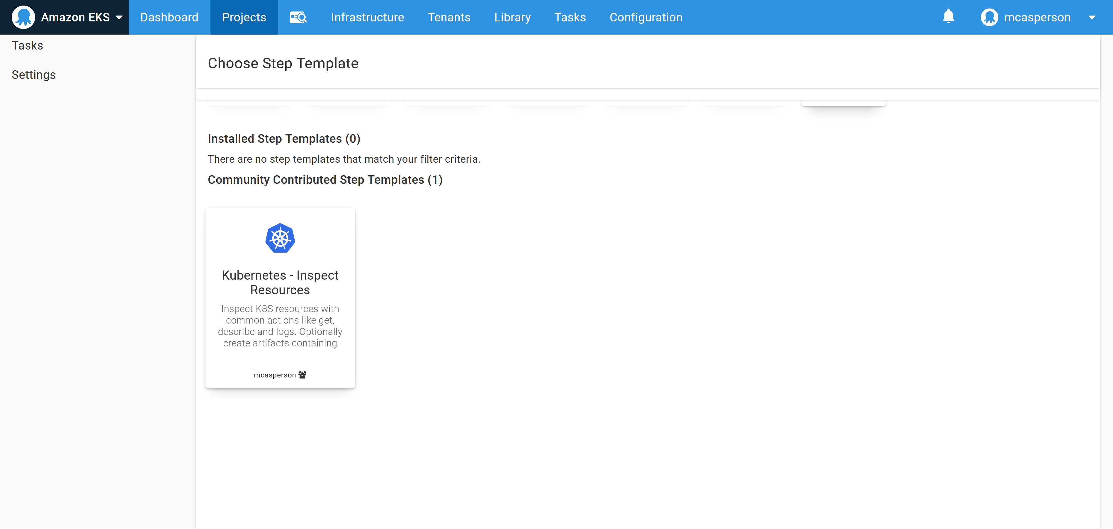 The Kubernetes - Inspect Resources community step template