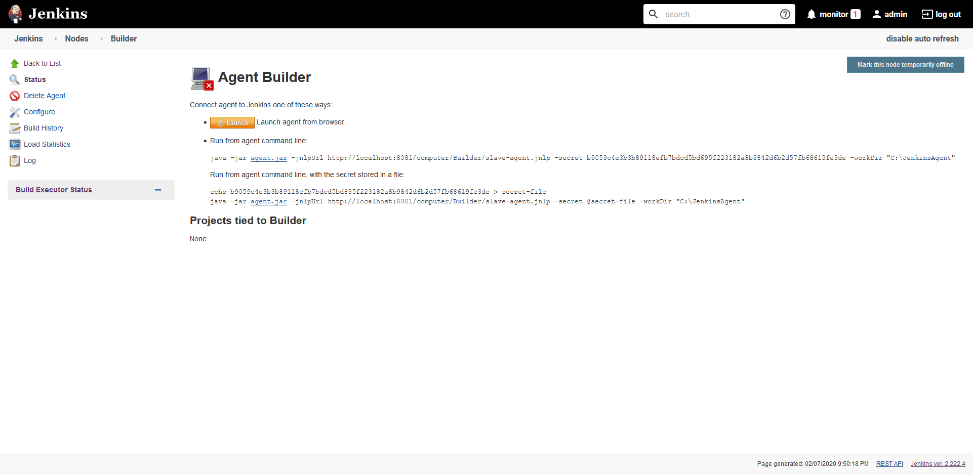 Instructions for connecting a node
