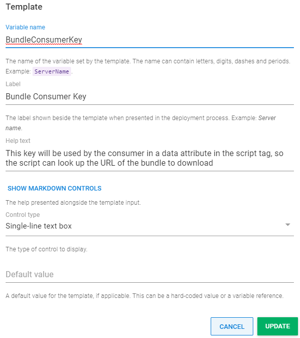 create consumer variable_template