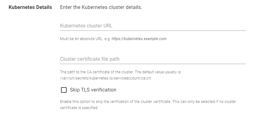 Kubernetes Cluster details