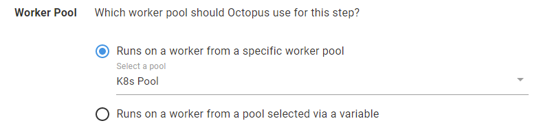 Step's Worker Pool selection