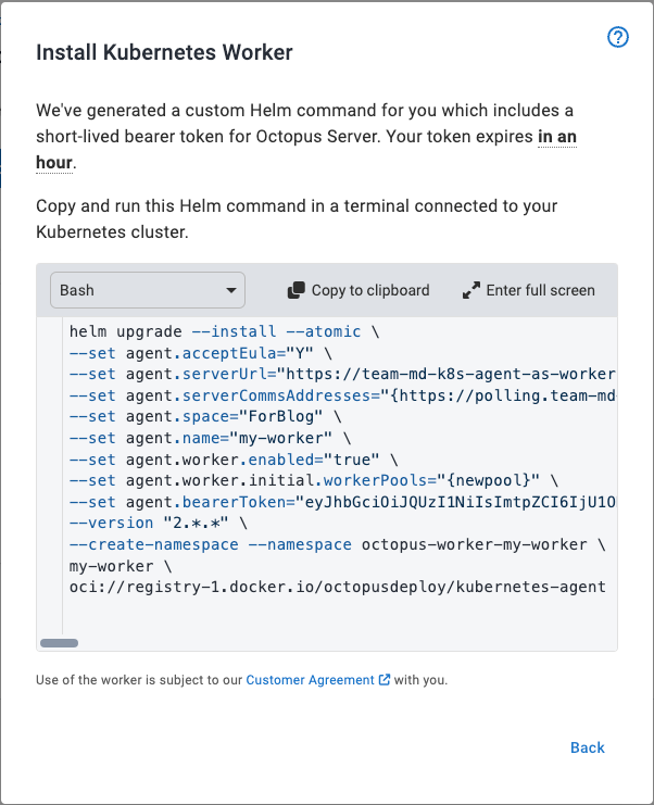 Install Kubernetes worker Helm chart