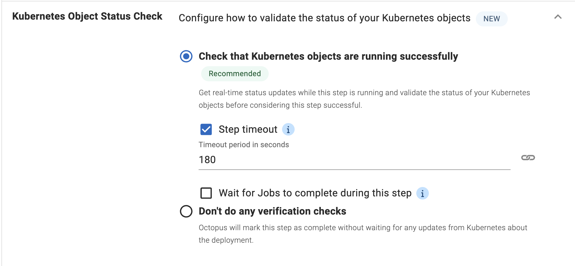 Kubernetes object status check options