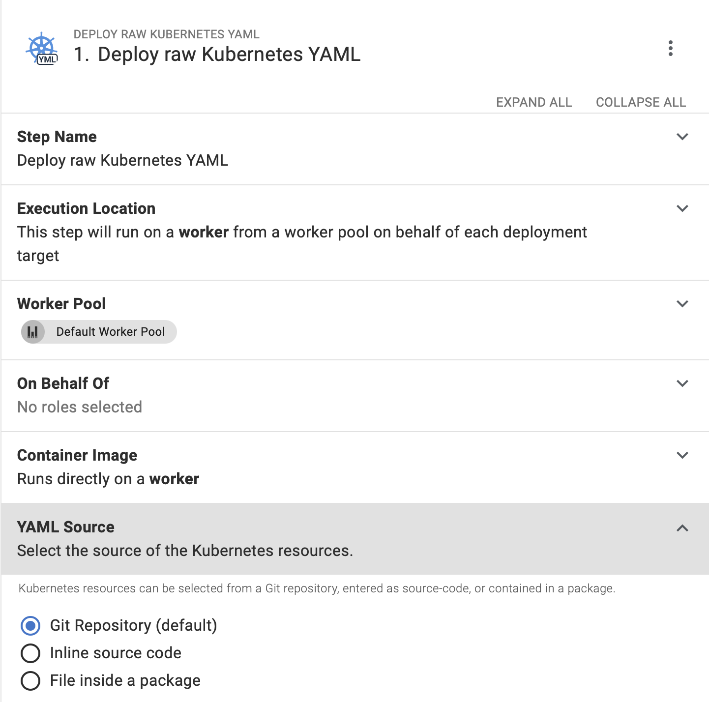 New option on the step configuration to fetch files from Git repos