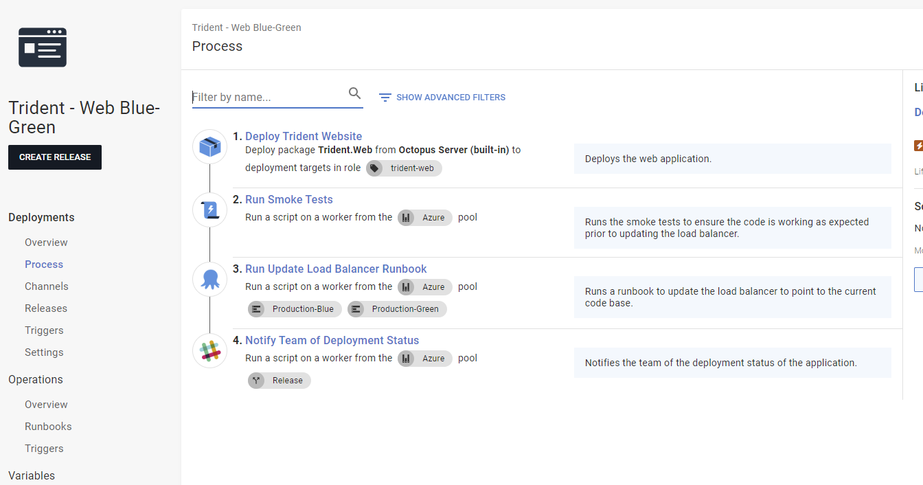 Adding the optional run a runbook step in the deployment process.