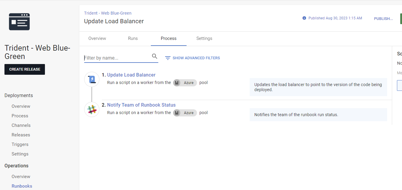 The runbook process to change the load balancer.