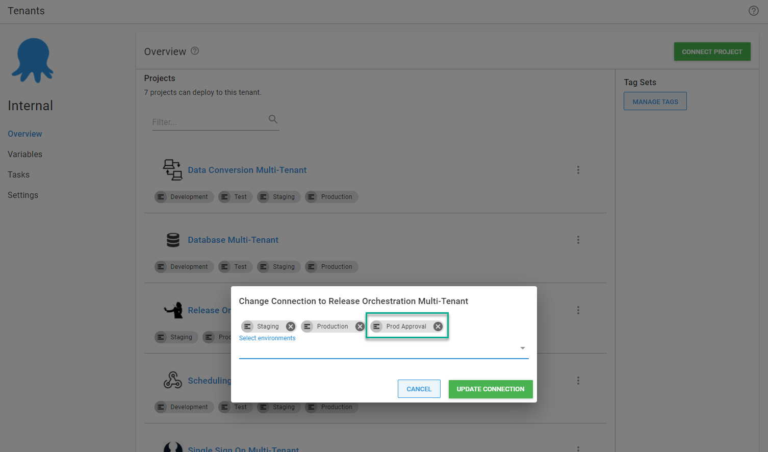 Assigning the prod approval environment
