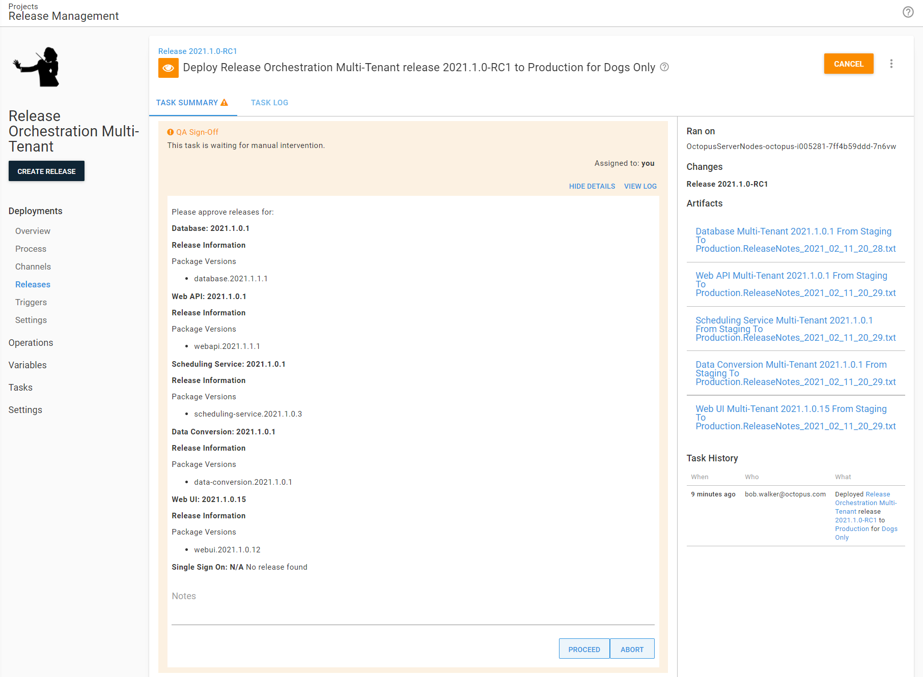 Manual intervention with rendered notes