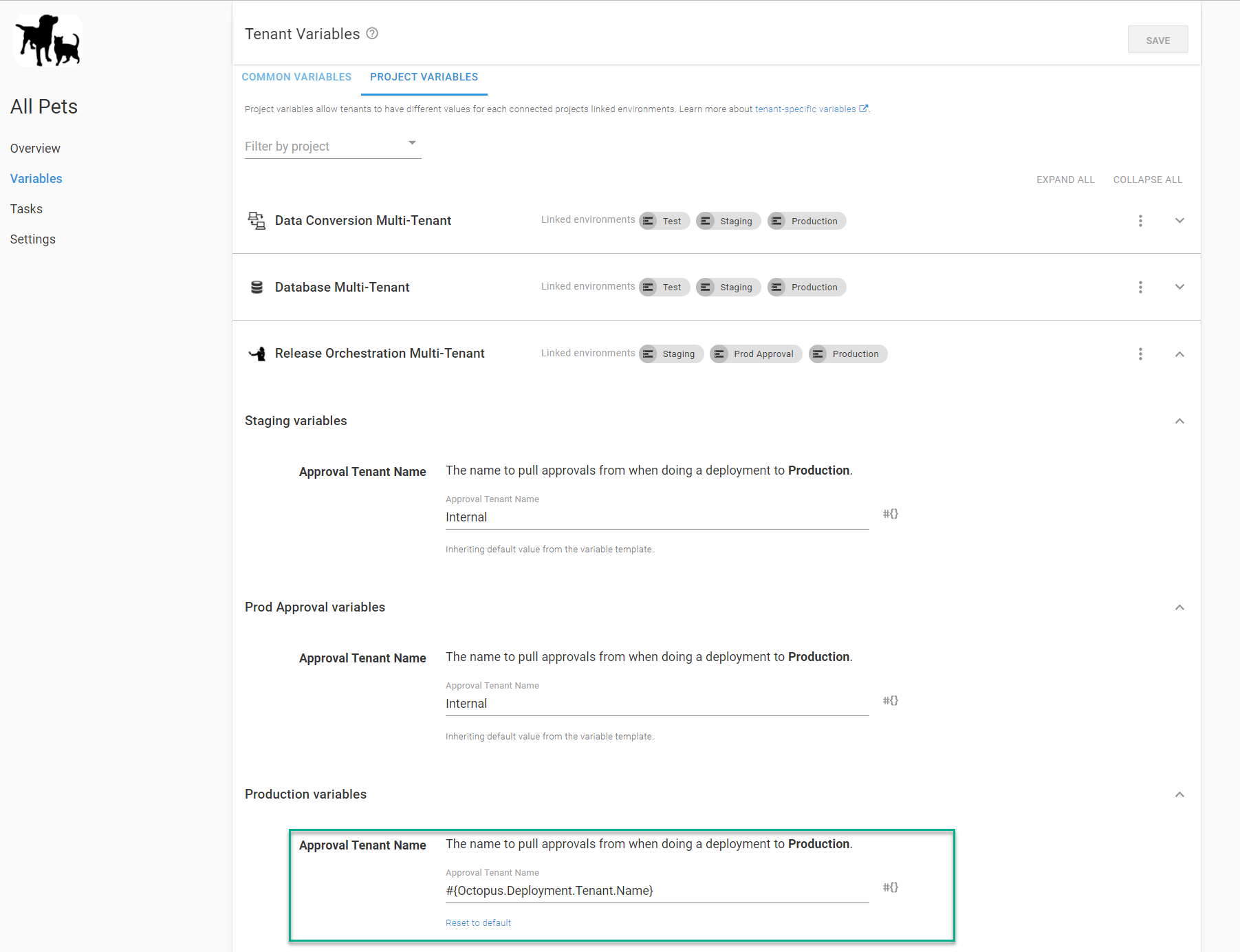 Changing the approval tenant name