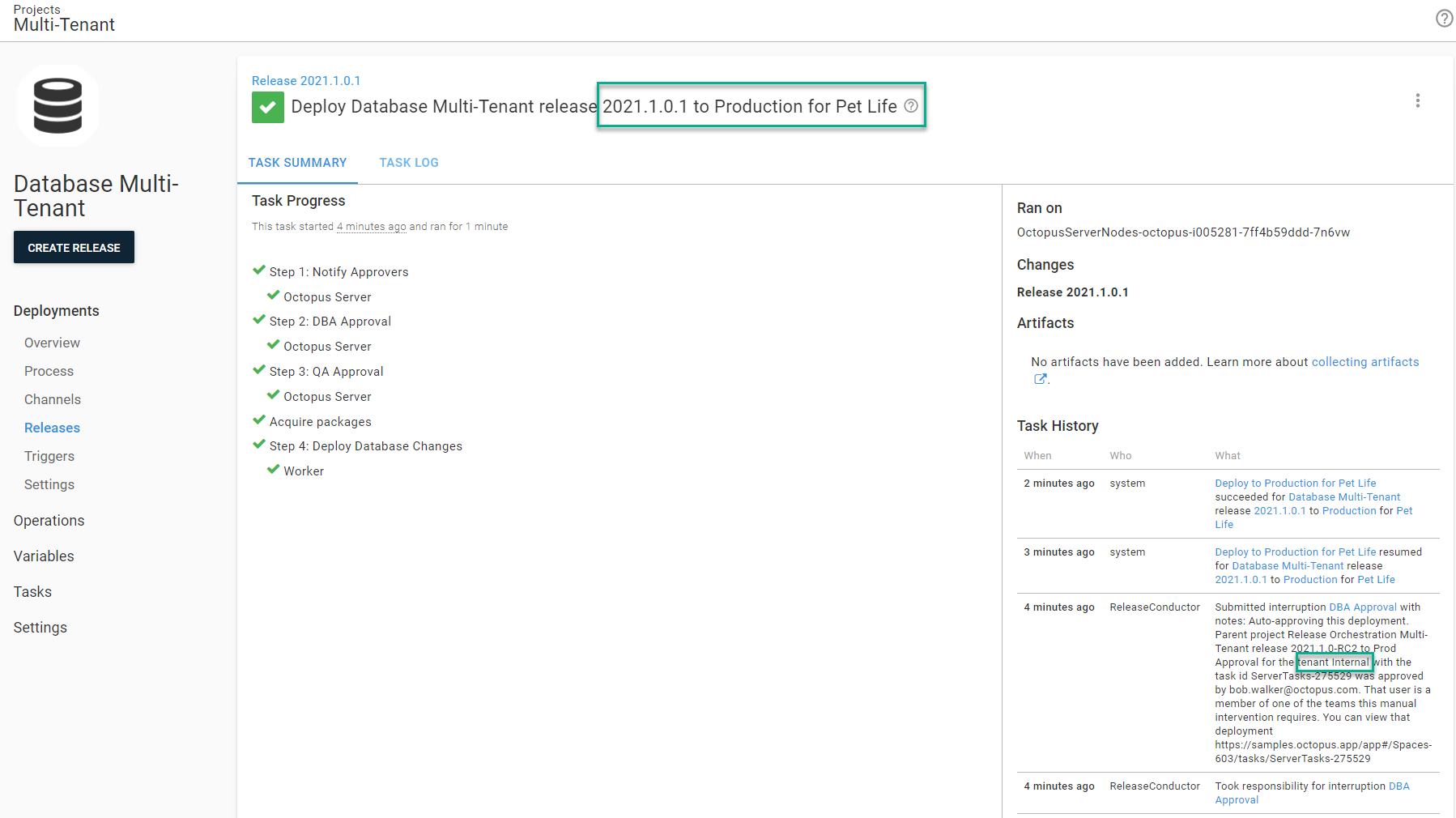 Prod approval for Pet Life tenant using the internal tenant