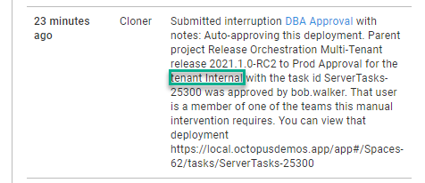 Prod approval for internal tenant message
