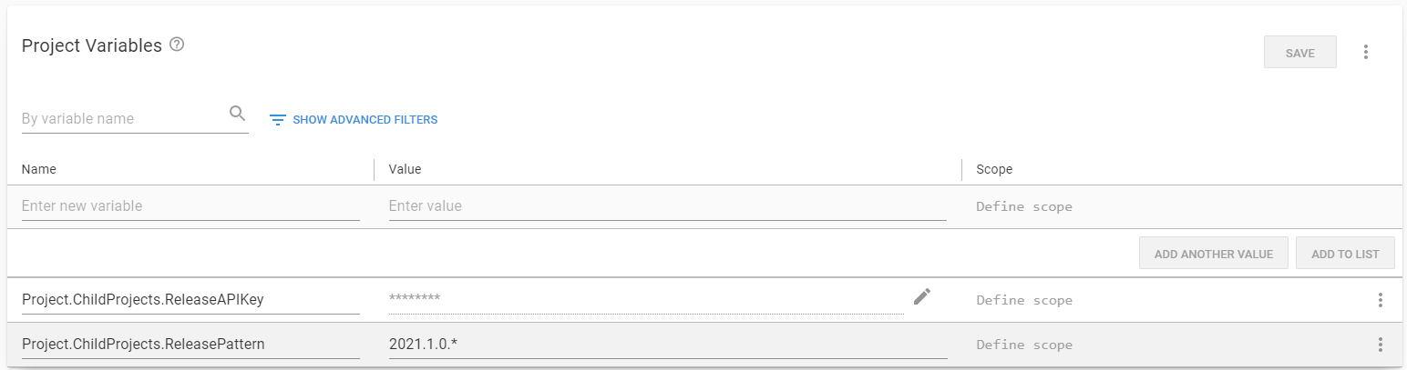 Release orchestration variables