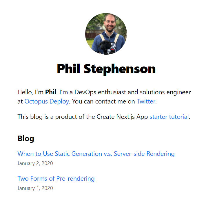 Next.js blog screenshot