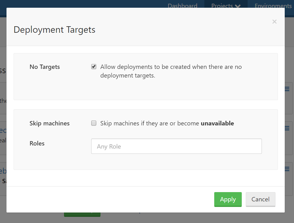 Deployment targets UI in Octopus Deploy