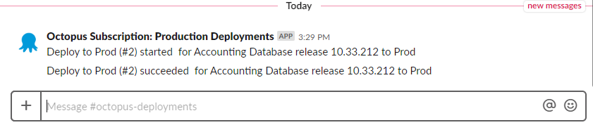 First Slack messages received