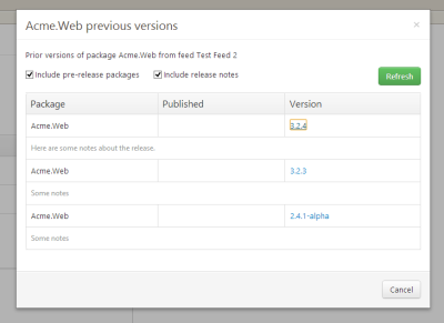 Octopus 2.0: Searching for previous packages