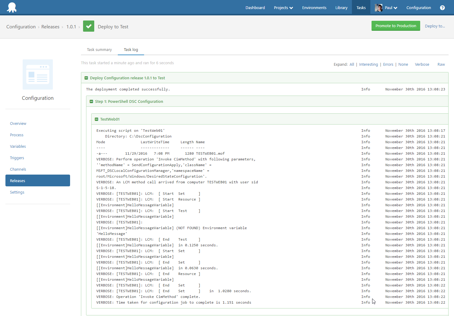 Deploying the DSC script