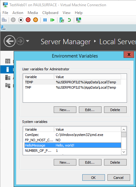 Variable has been set