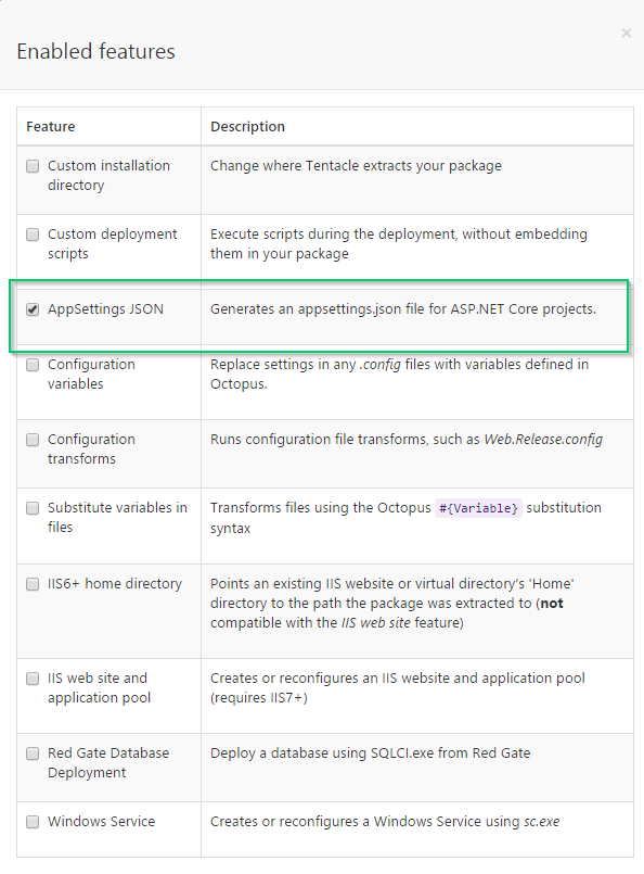 JSON Configuration Feature