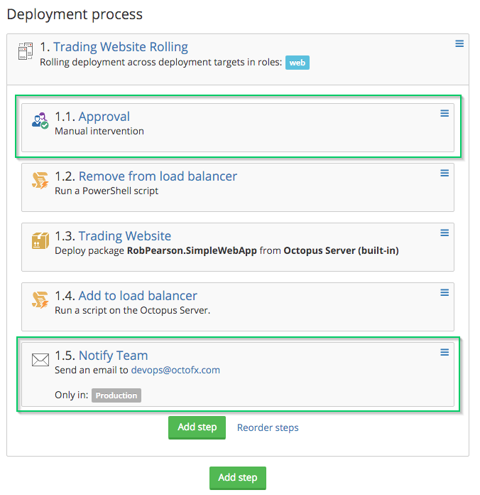 Server Steps As Children