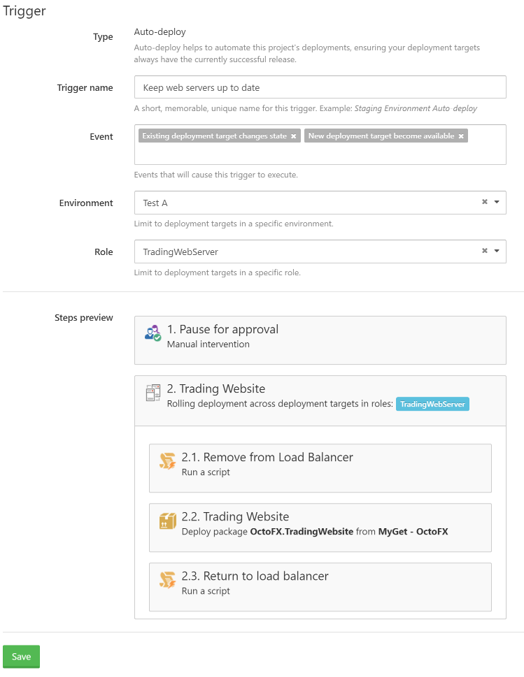 Octopus Deploy UI showing elastic and transient environments