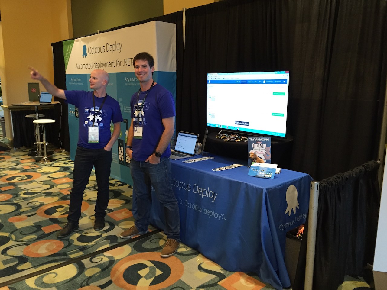 Octopus Deploy staff at a booth