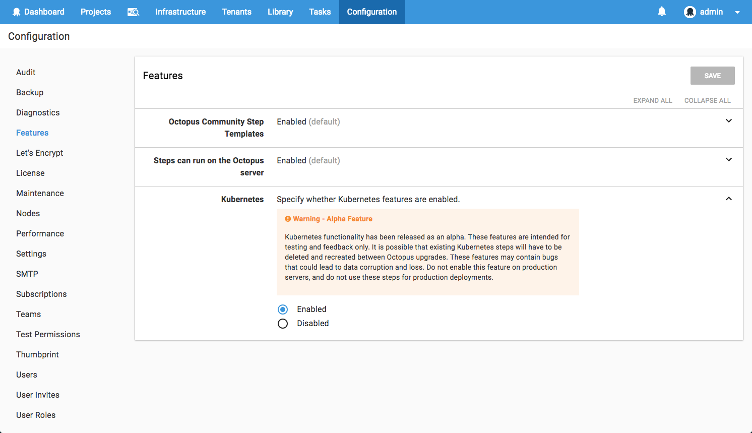 Kubernetes Feature Flag