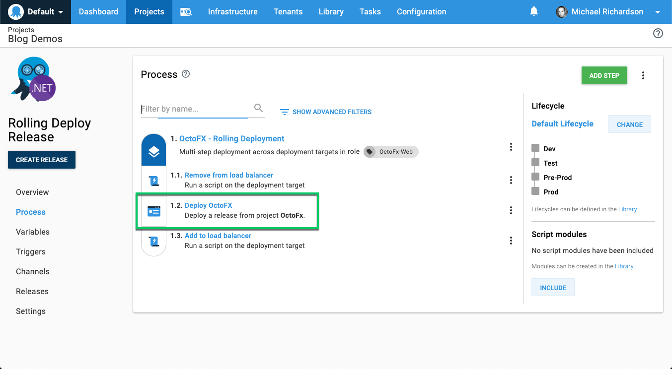 Rolling deploy release step